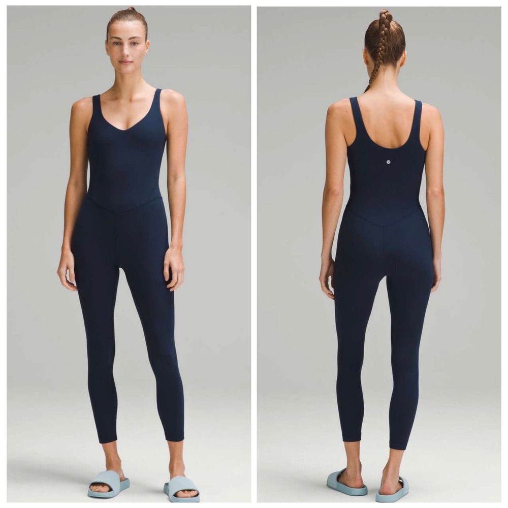 Lululemon Align Bodysuit 25 True Navy Nulu Yoga Jumpsuit Womens Size 0 NWOT